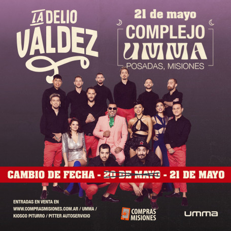 Entradas para La Delio Valdez- Umma 21 de mayo- VIP STANDING